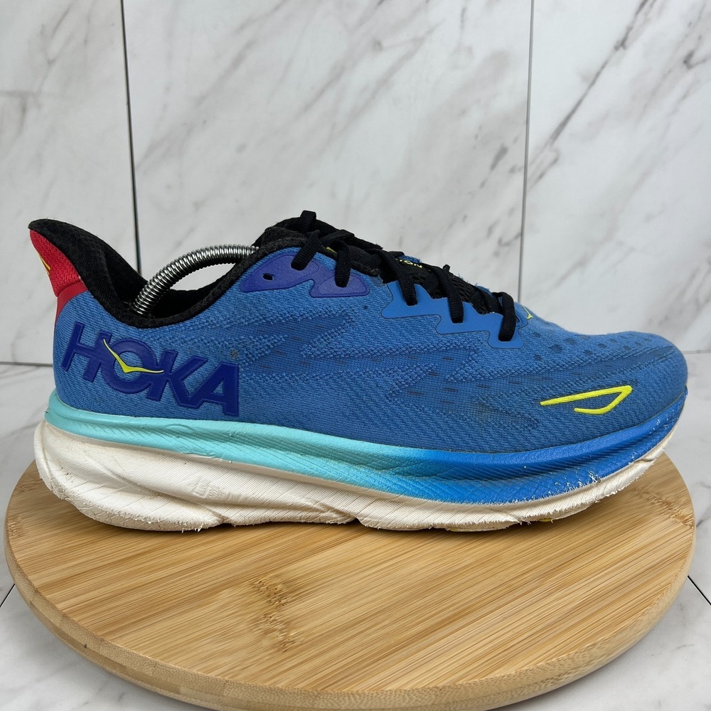 Hoka One Clifton 9 Mens Size 12 D Virtual Blue Cerise Running Shoes 1127895 VRTL